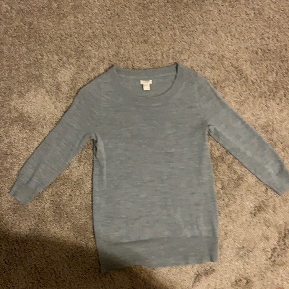 J Crew 3/4 sleeve gray thin sweater